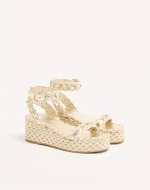 Valentino Rockstud Flatform Sandal In Laminated Nappa Leather 45Mm - Image 6